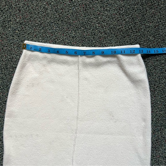 ZARA White Basic Felt Sweater Midi Maxi Knee-Length Pencil Bodycon Modest Skirt - Picture 15 of 16